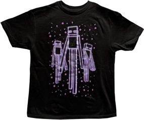 img 1 attached to Minecraft Enderman Glow in The Dark T Shirt for Boys