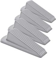 home premium rubber door stopper - multi surface door stop wedge with heavy duty design - flexible and non scratching door holder (4 pack logo