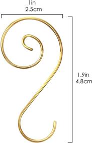 img 3 attached to 🎄 ELCOHO 150-Piece Gold Christmas Ornament Hooks: Swirl Scroll Hangers for Art Craft Decorations