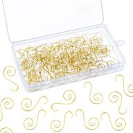 🎄 elcoho 150-шт. золотые крючки для новогодних украшений: кольца с витиеватым узором для художественных ремесел и декора. логотип