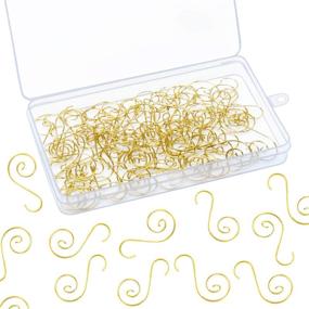 img 4 attached to 🎄 ELCOHO 150-Piece Gold Christmas Ornament Hooks: Swirl Scroll Hangers for Art Craft Decorations