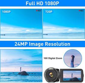 img 2 attached to wechi Video Camera Camcorder Full HD 1080P 15FPS 24MP Digital Vlogging Recorder for YouTube, 3.0 Inch Touch LCD Display, 16X Digital Zoom, Indoor/Outdoor Camcorders with Remote Control