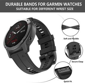 img 1 attached to 🌟 Премиум качество Cиликоновый Ремешок OVERSTEP для часов Garmin Fenix 5 - 22мм Быстрая Замена Ремня на Руку