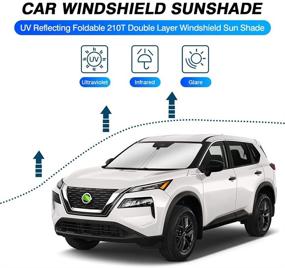 img 3 attached to KUST Custom Fit Windshield Sun Shade for Nissan Rogue 2021-2022 (3rd Gen. T33) – 🌞 Window Shade Cover Sun Visor Sunshield Protector, Foldable Design Blocks UV Rays to Keep Your Car Cooler