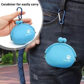 img 2 attached to 🐶 Set of 2 Select4U Silicone Dog Treat Pouches – Reusable Training Pouch for Small Dogs, Snacks, Coins, Keys – Includes Waist Carabiner