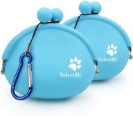 🐶 set of 2 select4u silicone dog treat pouches – reusable training pouch for small dogs, snacks, coins, keys – includes waist carabiner logo