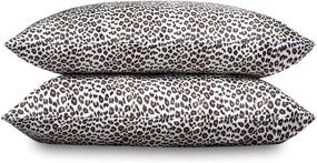 img 2 attached to 🌟 Stylish Queen Satin Sheet Set: Betsey Johnson's Leopard Print in Charcoal