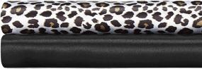 img 1 attached to 🌟 Stylish Queen Satin Sheet Set: Betsey Johnson's Leopard Print in Charcoal