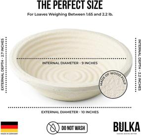 img 3 attached to 🍞 Bulka Banneton Bread Proofing Basket Brotform Spruce Wood Pulp 9 inch Groove - Non-Stick Round Dough Proving Bowl Boule Container for Sourdough Artisan Loaves, Made in Germany - Ideal for Bread Making and Perfect Loaf Formation.