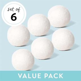 img 3 attached to 🧦 Organic XL 6-Pack Wool Dryer Balls, Handmade from New Zealand Wool, Natural Fabric Softener for Wrinkle Reduction and Faster Drying Time (White)