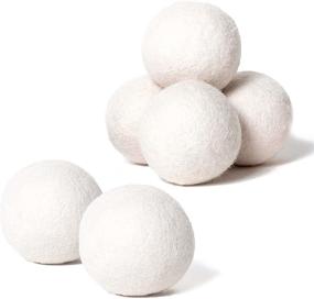 img 4 attached to 🧦 Organic XL 6-Pack Wool Dryer Balls, Handmade from New Zealand Wool, Natural Fabric Softener for Wrinkle Reduction and Faster Drying Time (White)