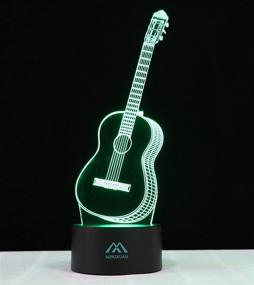 img 2 attached to 🎸 Mesmerizing 3D Night Light Guitar: Create Stunning Lighting Effects with 7 Vibrant Colors - Perfect Home Decor