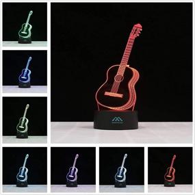 img 4 attached to 🎸 Mesmerizing 3D Night Light Guitar: Create Stunning Lighting Effects with 7 Vibrant Colors - Perfect Home Decor