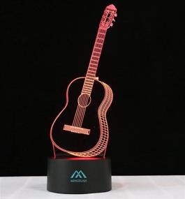 img 3 attached to 🎸 Mesmerizing 3D Night Light Guitar: Create Stunning Lighting Effects with 7 Vibrant Colors - Perfect Home Decor