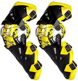 img 4 attached to 🏍️ Yellow Moto/ATV/BMX Racing Knee Guards by SCOYCO - Rotatable Bionic Design for Enhanced Collision Avoidance and Crashproof Protection