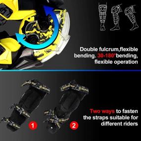 img 2 attached to 🏍️ Yellow Moto/ATV/BMX Racing Knee Guards by SCOYCO - Rotatable Bionic Design for Enhanced Collision Avoidance and Crashproof Protection