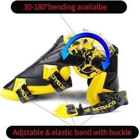 img 1 attached to 🏍️ Yellow Moto/ATV/BMX Racing Knee Guards by SCOYCO - Rotatable Bionic Design for Enhanced Collision Avoidance and Crashproof Protection