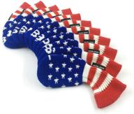 hugeloong golf iron covers usa flag head covers with numbers - set of 10 (3-9, a p s l) in blue, red, and white логотип