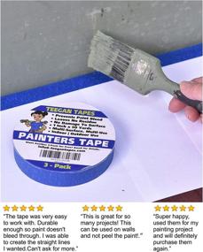 img 3 attached to 🖌️ Teegan Tapes Painters Tape (3-Pack) – 1 Inch x 50 Yds – Prevent Paint Bleed & Leave No Residue