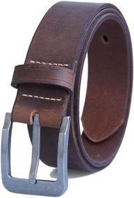 img 3 attached to 👖 Jeereal Leather Casual Jeans Belt - Brown Men's Belt Accessories