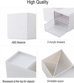 img 3 attached to Versatile White Desk Storage Box: Get Organized with this Office, Vanity & Makeup Organizer for Supplies, Toiletries, and Crafts