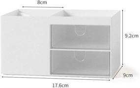 img 4 attached to Versatile White Desk Storage Box: Get Organized with this Office, Vanity & Makeup Organizer for Supplies, Toiletries, and Crafts