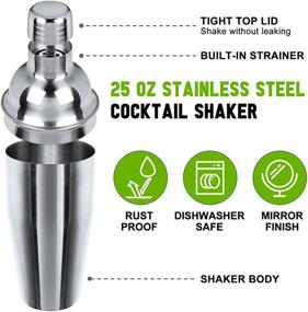 img 2 attached to 🍸 Premium 23-Piece Bartender Kit with Stand - Stainless Steel Cocktail Shaker Set and Bar Accessories for Home Bar - Professional Martini Shaker Kit for Drink Mixing