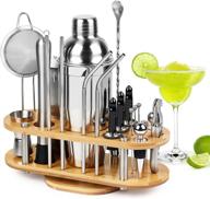 🍸 premium 23-piece bartender kit with stand - stainless steel cocktail shaker set and bar accessories for home bar - professional martini shaker kit for drink mixing logo