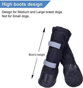 img 3 attached to 🐾 Hipaw Внешние сапожки для собак: Зимние сапоги для собак на снегу и дожде - Антискользящие и водостойкие.