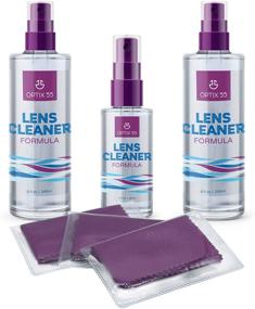 img 4 attached to 👓 Lens Cleaner Spray Kit - Alcohol & Ammonia Free, (2) 8oz + (1) 2oz Eyeglasses Cleaner Spray + (3) Microfiber Cloths, Safe for Glasses, Lenses & Screens, Streak-Free, Unscented - Enhanced SEO