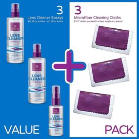 img 3 attached to 👓 Lens Cleaner Spray Kit - Alcohol & Ammonia Free, (2) 8oz + (1) 2oz Eyeglasses Cleaner Spray + (3) Microfiber Cloths, Safe for Glasses, Lenses & Screens, Streak-Free, Unscented - Enhanced SEO