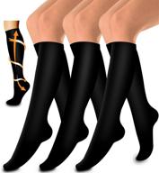 🧦 3 pack medical compression socks for women and men - improve circulation - best for running, nursing, and athletic sports логотип