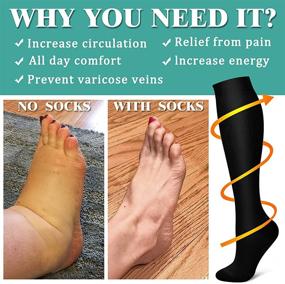 img 3 attached to 🧦 3 Pack Medical Compression Socks for Women and Men - Improve Circulation - Best for Running, Nursing, and Athletic Sports