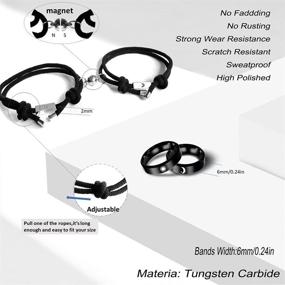 img 3 attached to HQFJW Stainless Friendship Bracelets Color_Black Boys' Jewelry