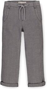 img 4 attached to Boys' Rolled Cuff Pant with Drawstring by Hope & Henry