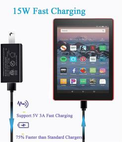 img 2 attached to 🔌 15W USB C Fast Charger for Kindle Fire HD10, HD8, and Fire Kids Edition - 6.6Ft Extra Long Charging Cord Included