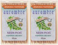 🪥 auromere ayurvedic neem toothpicks - birchwood, vegan, natural, non-gmo (100 count), 2 pack logo