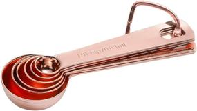 img 1 attached to Premium Rose Gold Measuring Spoons Set of 6 - Stainless Steel, D-RING Holder, Measure Dry and Liquid Ingredients