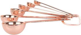 img 2 attached to Premium Rose Gold Measuring Spoons Set of 6 - Stainless Steel, D-RING Holder, Measure Dry and Liquid Ingredients