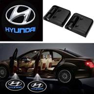 🚗 hyundai car door led ghost light kit - magnet sensor entry, easy install led courtesy step lights ground lamp replacement with welcome car logo led projector shadow (2pcs) logo