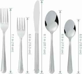 img 3 attached to 🔪 Bon Camisole 20-Piece Stainless Steel Silverware Set with Knife, Fork, and Spoon - Dishwasher Safe, Service for 4