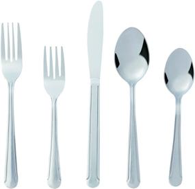 img 4 attached to 🔪 Bon Camisole 20-Piece Stainless Steel Silverware Set with Knife, Fork, and Spoon - Dishwasher Safe, Service for 4