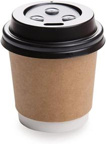 img 1 attached to 50-Count Disposable Black Lid for 4-Oz Coffee and Tea Cups - Recyclable Polystyrene Lid for Coffee Shops, Juice Shops, and Takeout