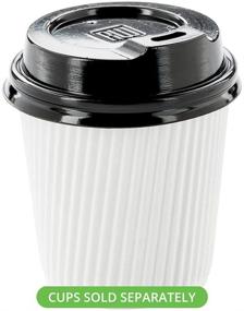 img 3 attached to 50-Count Disposable Black Lid for 4-Oz Coffee and Tea Cups - Recyclable Polystyrene Lid for Coffee Shops, Juice Shops, and Takeout