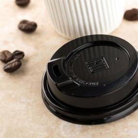 img 2 attached to 50-Count Disposable Black Lid for 4-Oz Coffee and Tea Cups - Recyclable Polystyrene Lid for Coffee Shops, Juice Shops, and Takeout