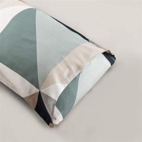img 2 attached to 🛌 Premium YuHeGuoJi Pillowcases: 100% Cotton Queen Size Set of 2 Blue White Grey Geometric Printed Decorative Bed Pillow Covers with Envelope Closure - Luxury Quality and Soft Breathable Material (2 Packs, 20 x 26 Inches)