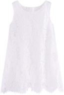 👗 littlespring girls white elegant hollow dress for girls' clothing logo
