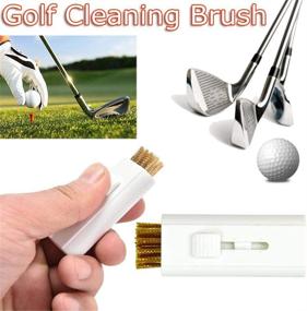 img 2 attached to 🏌️ Convenient 4-Pack Pocket Retractable Golf Club Cleaning Brush Tool - Wire Brush Club Groove Double Side Cleaner, Perfect Gift for Golfing Friends