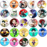 📌 my hero academia button pins set - 24 pack, perfect mha characters pins for anime fans logo