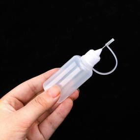 img 1 attached to 🖌️ DEPEPE 30pcs Needle Applicator Tip Bottles - 1oz 30ml Translucent Glue Bottles with 5 Plastic Funnels: Perfect for DIY Quilling Craft and Acrylic Painting Projects